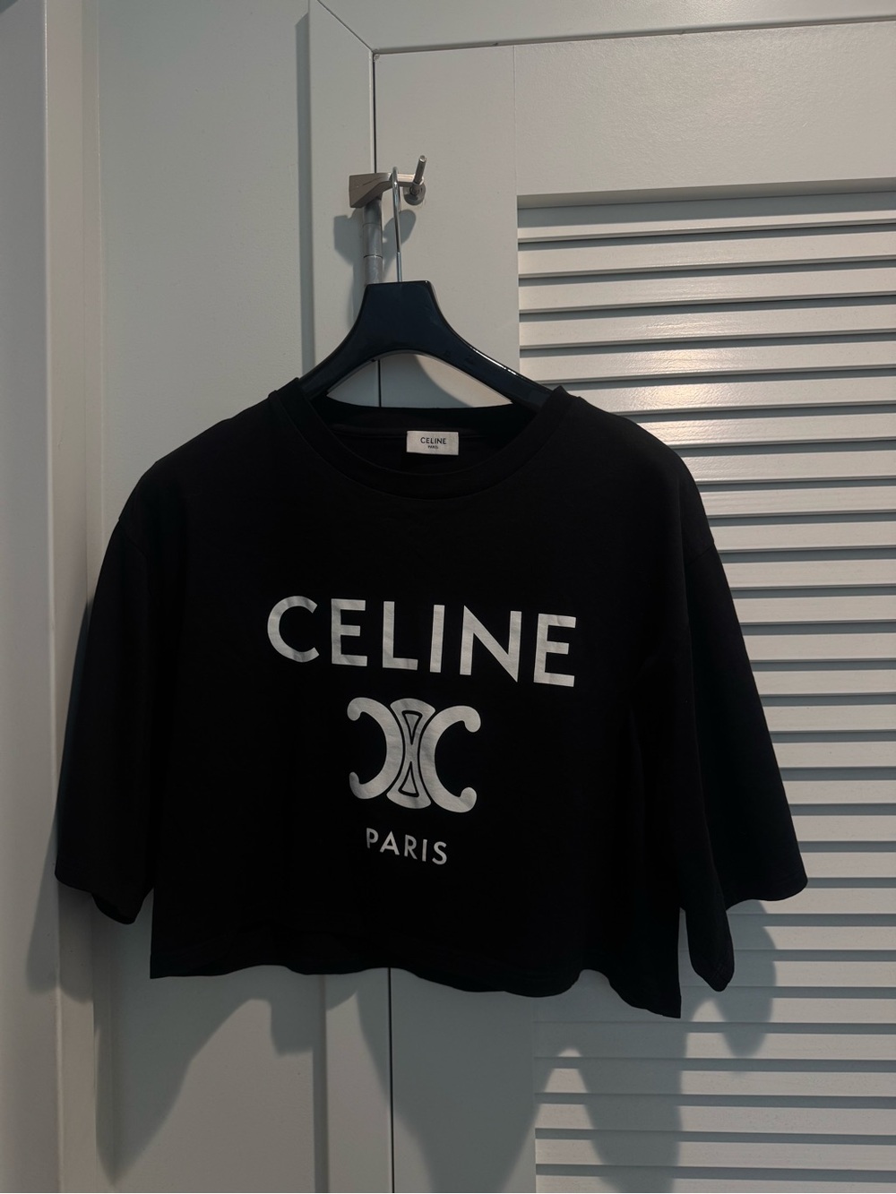 Celine Black Crewneck Logo T-Shirt